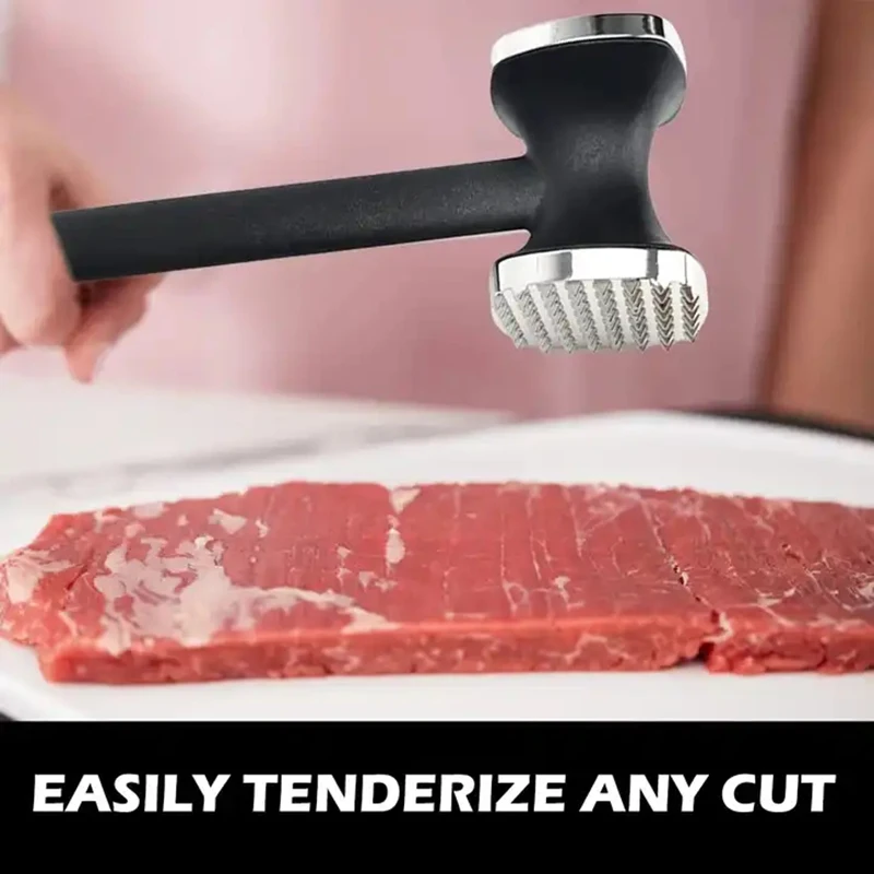 Meat Tenderizer Hammer Dual-Sided Kitchen Meat Mallet Non-Slip Grip Heavy Duty Metal Pounder For Tenderizing Steak Beef meat tenderizer meat hammer