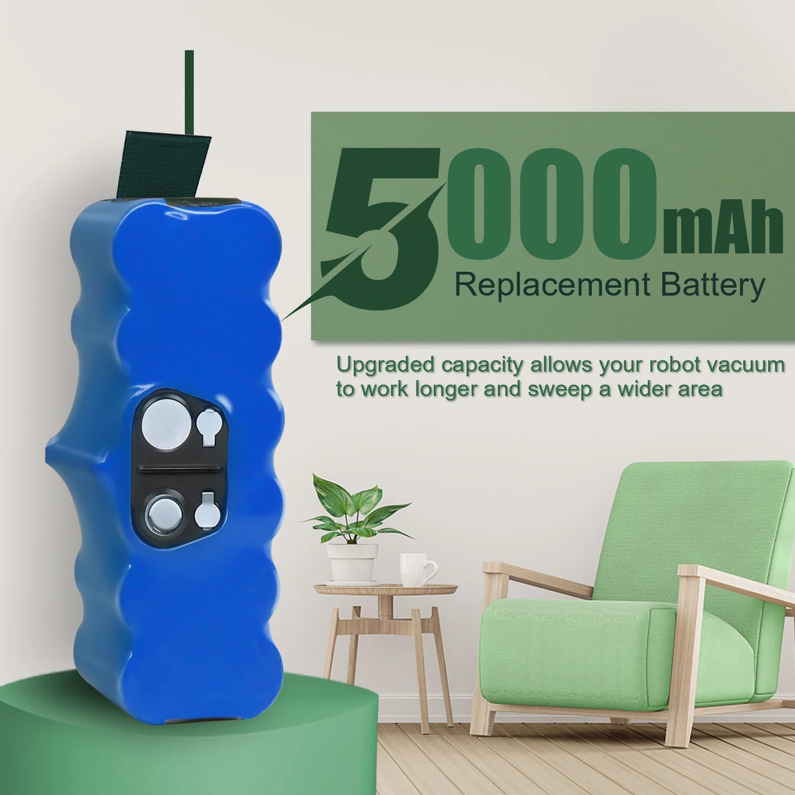 Batteria per iRobot Roomba 500 Batteria di ricambio 5000mAh Li-ion 600 700 800 Serie 560 580 650 760 14.4V Batteria per aspirapolvere - immagine 2