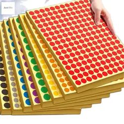 Colorful Round Dot Stickers - 10mm, 2475 Count, 15 Sheets (6mm red)