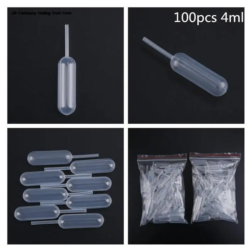 

100pcs 4ml 100 plastic extrusion transfer pipette dropper disposable pipette