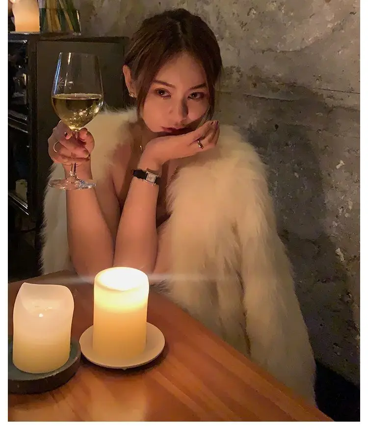 Casual Imitation Fox Fur Jacket for Women