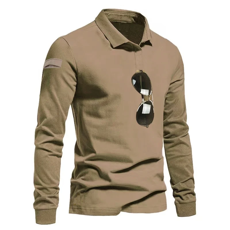 Men's Softair Military Lapel Shirt Army Combat Cargo Tactical Long Sleeve Breathable Pullover Hiking Camping Climbing Sweatshirt