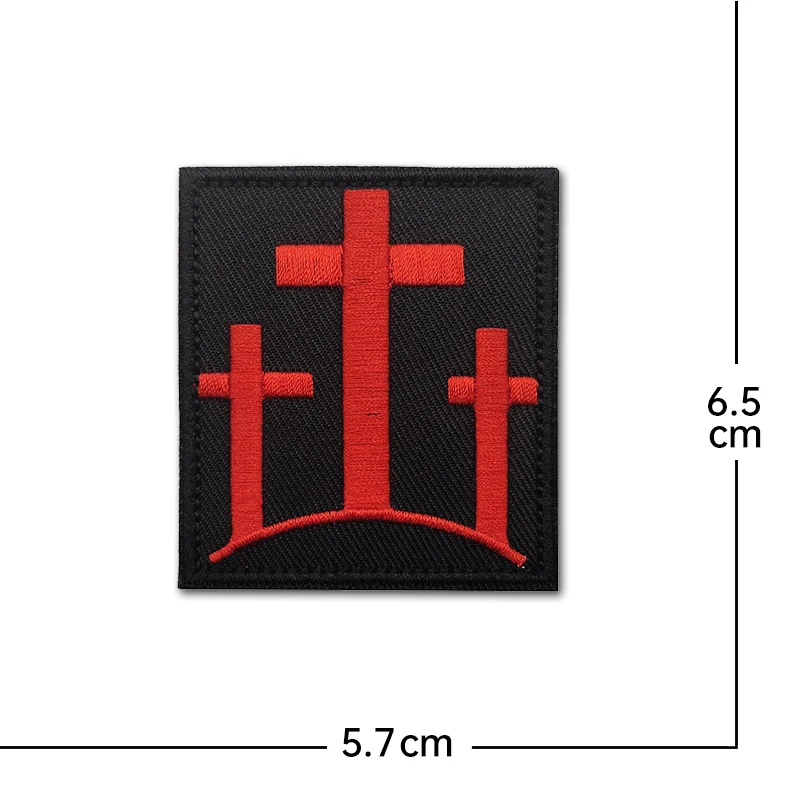 Description Picture 3 of itemcross flag fish Reflective Embroidery Cloth Hook Loop Patch Backpack Tactical Morale Badge Applique For Jacket Jeans bag Hat