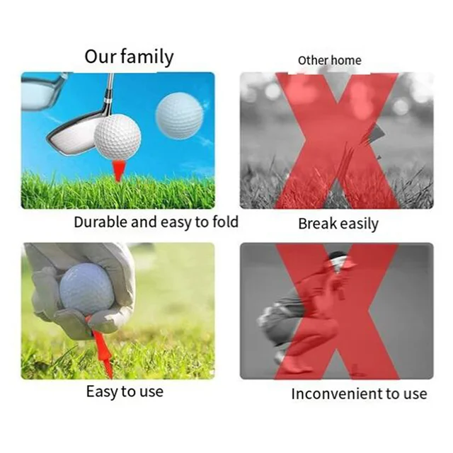 50 Pcs/Pack Professional  Golf Supplies New Golf Practice Products Golf Accessories Golf Limit Nail Plastic Ball Holder 5