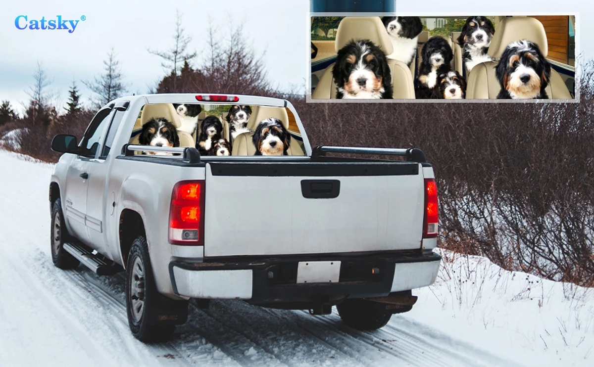 

Dog animal dog Car Rear Window Sticker Decoration,Perforated Window Film Decals for Truck Back Windshield,Decor for Car,Truck