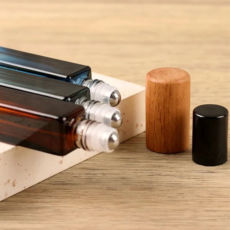 10ml Thick Glass Perfume Spray Bottle Sprayer Atomizer Travel Refillable Square Roll on Bottles Empty Essential oil bottle