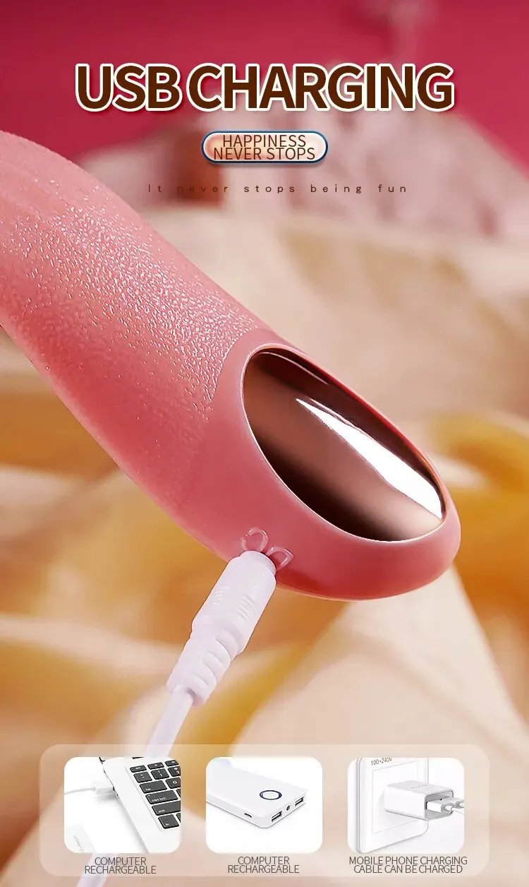 Realistic Licking Tongue Rose Vibrator for Women 7 Speeds Nipples Clitoral Stimulation Sucking Sex Toys for Adult Female Couples