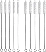 10pcs 6mm Drinking Straws Cleaning Brushes Stainless Steel Soft Hair Glass Tube Cleaner Reusable Straw Bottle Cleaning Tools 1