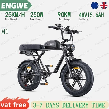ENGWE M1 Bici Elettrica 250W: Doppia Batteria 48V 15.6Ah/28.6Ah, Doppia Sospensione, Pneumatici Fat da 20 Pollici, E-Bike per Tutti i Terreni e Città