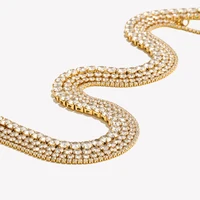 E.B.belle Shiny Mothers Day Bridesmaid Gift Proposal Stainless Steel Tennis Chain Necklace acero inoxidable joyería premium