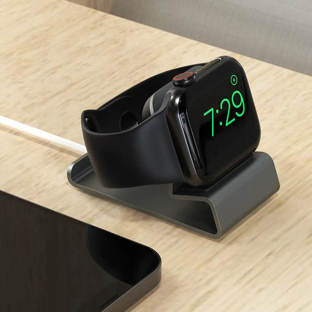 Aluminum Charger Stand Dock Station Charging Holder Silicon Bracket For Apple Watch iWatch Ultra 1 2/10/9/SE/8/7/6/5/4/3/2/1