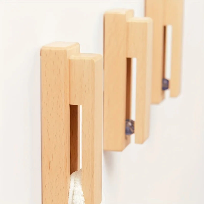 1 Pack Decorative Wooden Wall-Mounted Towel Rack for Bathroom Organization and Home Bathroom Decor.