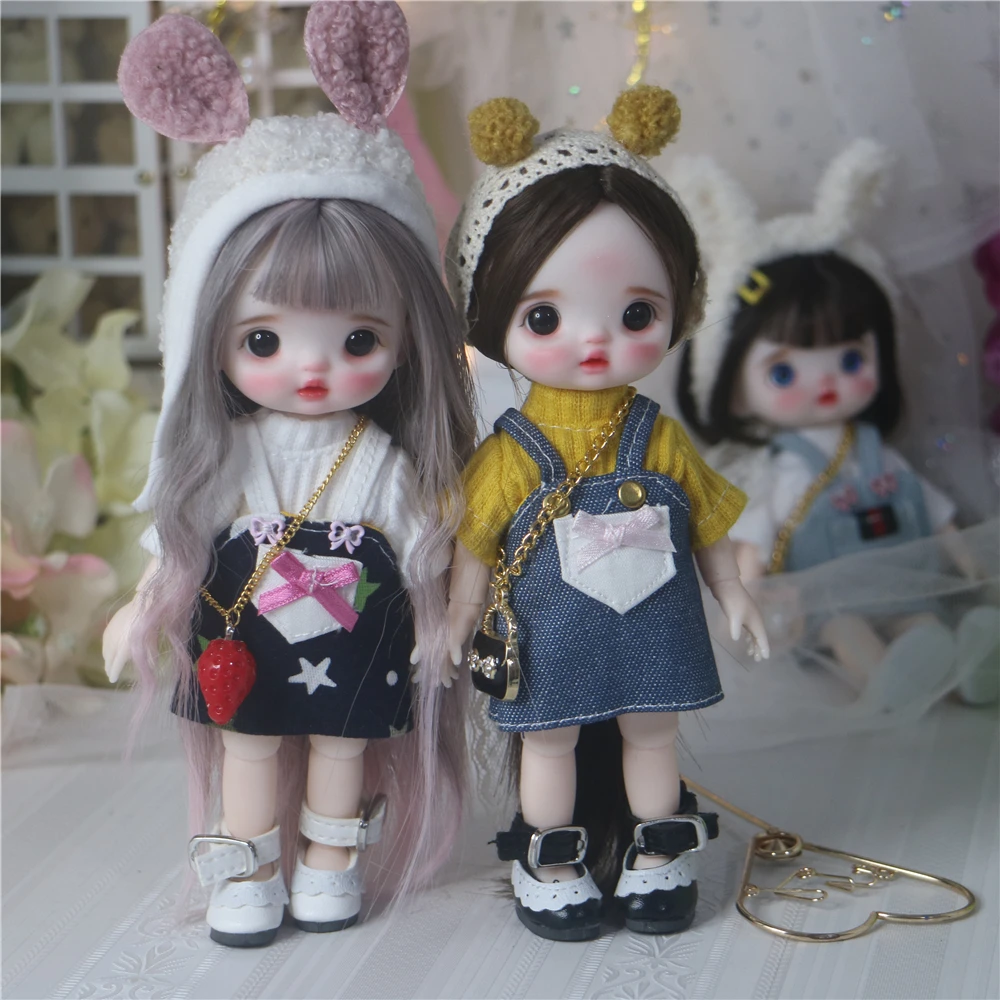 

16cm Glass Eyes Blyth Doll Joint Body Fashion Girl Dolls Bjd Doll Full Set Jointed Doll Children Toys for Girl Birthday Gift