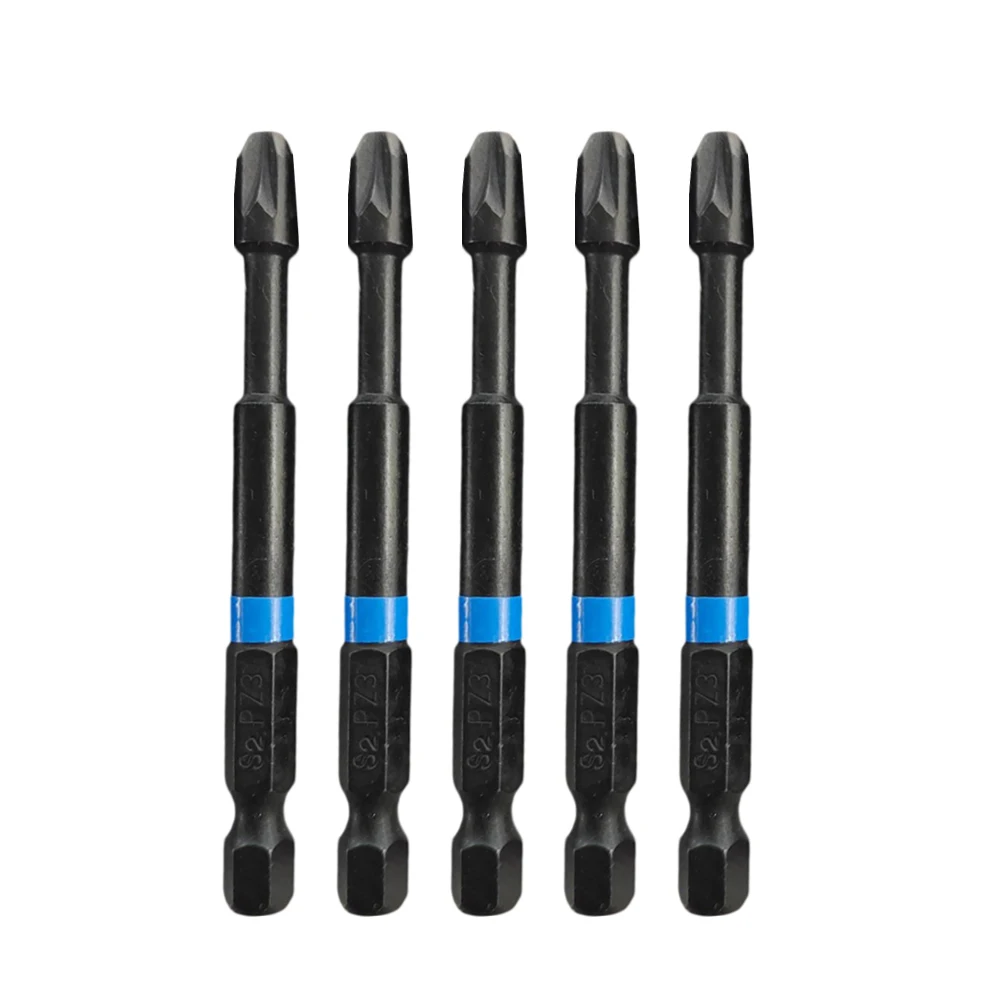 5 stücke PZ 1 PZ 2 PZ3 Schraubendreher-bits 75mm Set 1/4 Zoll Sechskantschaft Magnetische Legierung Stahl Fahrer Bit handwerkzeuge – Detail 3
