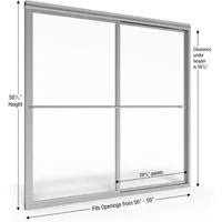 Deluxe Framed Sliding Tub Door, Fits 56-59 inch Opening, Clear Glass, Silver Finish Product Dimensions ‎60 x 6 x 58.5 inches 2
