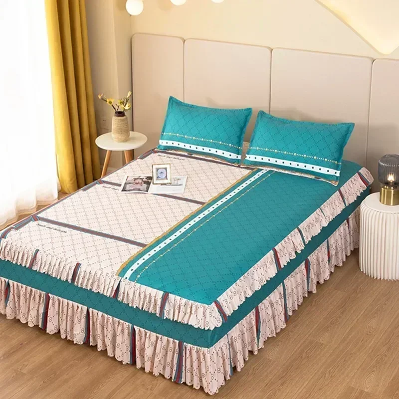 Bed Skirt 1PC Anti-dirty Bed Skirt Set 150/180/200cm Bedspread King Queen Size Princess Lace Bed Skirt Cover Without Pillowcase