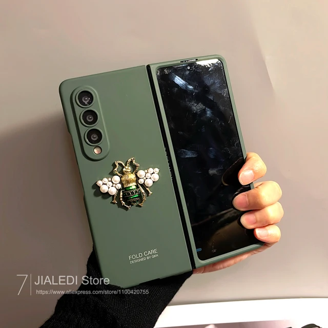 Korean INS Metal Bear Portable Bangle Phone Case For Samsung Galaxy Z Fold  4 ZFold 5 ZFold 3 2 Hand Chain Protective Cover Funda - AliExpress