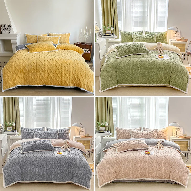 Winter Warm Blankets Fluffy Blanket for Bedroom Comfortable Blankets Soft Bed Covers Solid Color Autumn Bedspread Bed Suppiles 6