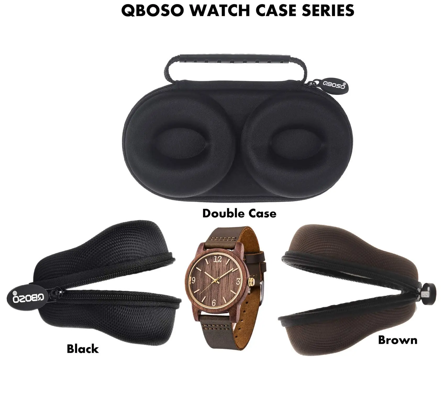 Watch Travel Case Storage Holder Box for 6 Slot Watches Tough Portable Protection Zipper Fits All Wristwatches & Smart Watches watch storage box watch storage bag watch storage pouch watch protector