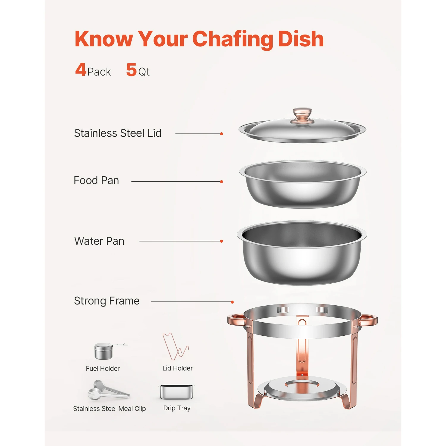 Stainless Steel Chafing Dish Buffet Set for Catering and Parties