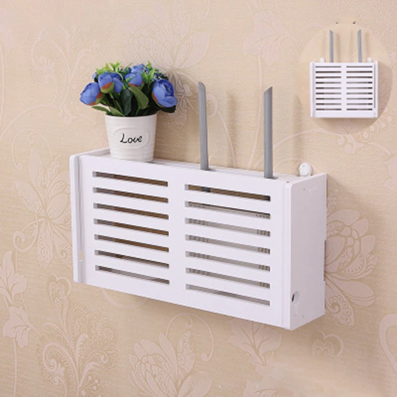 

Wifi Router Storage Boxes Cable Power Plug Wire Wall Mounted Shelf Wall Hangings Bracket Cable Organizer Wall TV Set-top Box