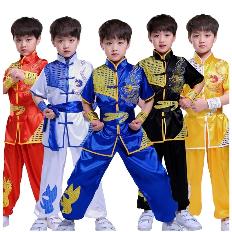 

Children's Hanfu martial arts costume Chinese Kung fu training costume children's embroidery performance costume