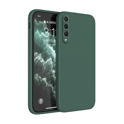 Soft Liquid Silicone Shockproof Camera Protective Back Cover in Original Design - Huawei P20 Lite 2019 (Dark Green)