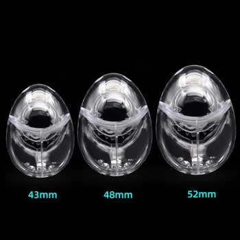 Egg Shape Fully Restraint Male Chastity Cage Lock Devices With Thorn Ring Scrotum Ball Stretcher Penis Lock Sex Toys For Men 6