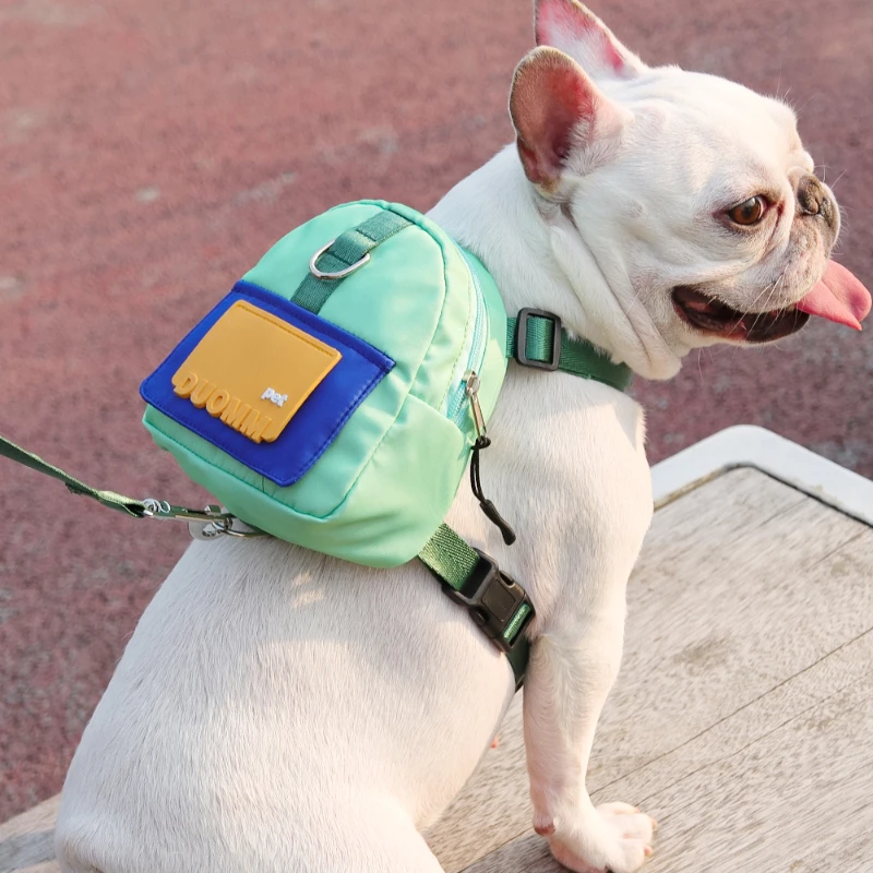 

Pet Dog Harness with Bag Waterproof Bag for Puppy Cat Harness and Leash Set Outdoor Travel Dog Snacks Backpack Dog Accessories