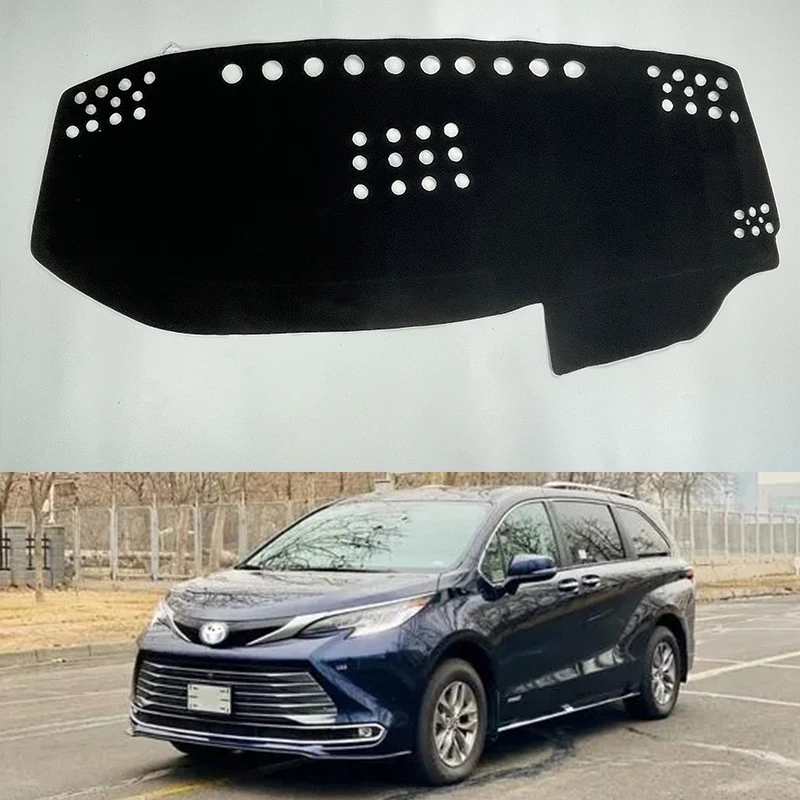 

For Toyota SIENNA 2015-2020 Protective Pad Car Dashboard Avoid Light Pad Instrument Platform Desk Cover Leather velvet Carpets