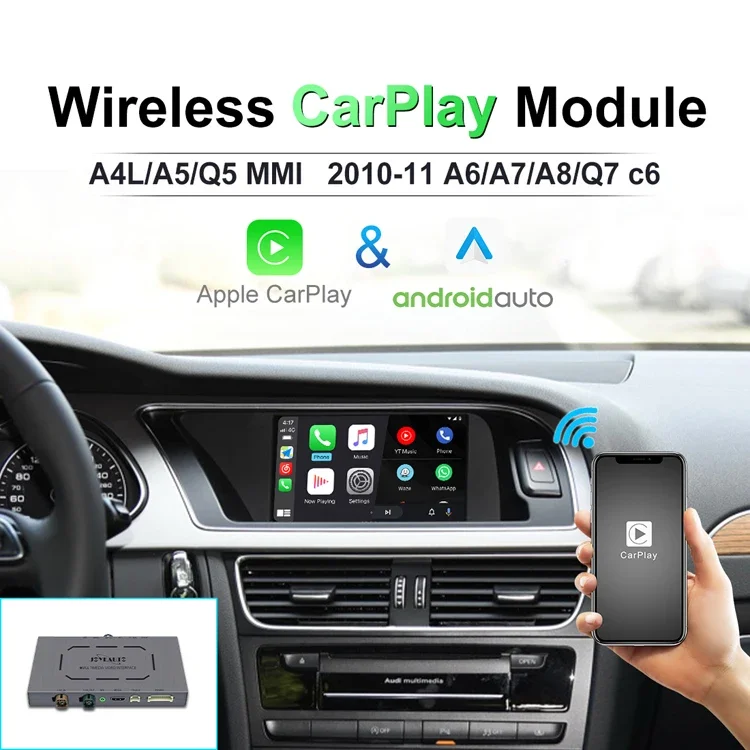 

Блок декодера для автомобиля, адаптер AI, мультимедийный экран, Радио BT, для Audi A4L A5 Q5 MMI 2010-2011 A6 A7 A8 Q7 C6