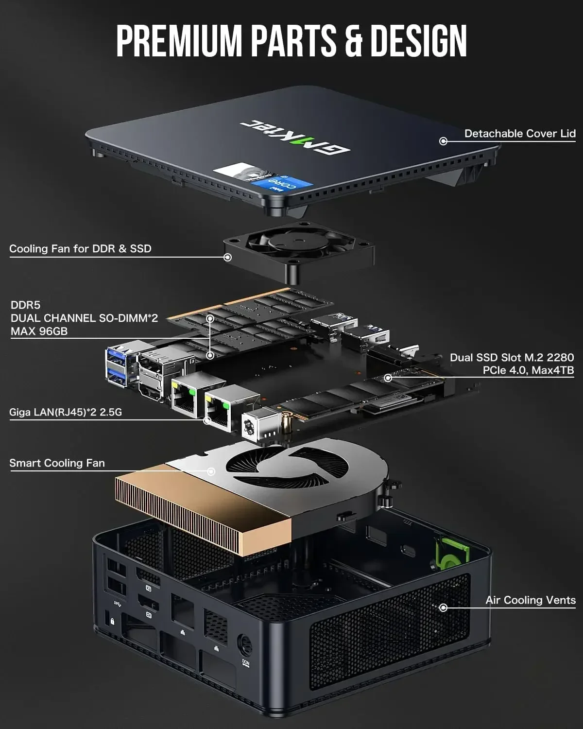 GMKtec k7 PLUS Core i7 13620H 16GB SSD無 GMKtec 13th Gen Intel Core i7 13620H Mini PC--NucBox K7 PLUS