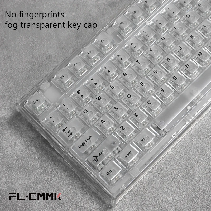 Teclado Transparente com Névoa Retroiluminada Completa Teclas pc Tecla de Perfil Cereja pc Branco Preto Layout de 61 87 Teclas fl Conjunto