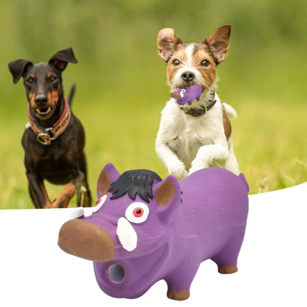 

Dog Teething Toy Exquisite Pet Molar Toy Portable Relieve Boredom Useful Pig Shape Pet Dog Sound Toy