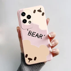 Cute Bear Cartoon Frog TPU Soft Silicone Phone Case Cover for Honor 200 Lite (Pink-M01)