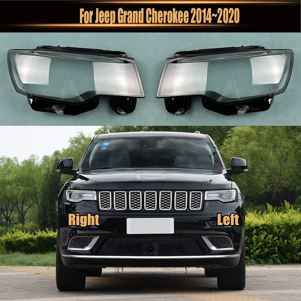 

For Jeep Grand Cherokee 2014~2020 Transparent Headlight Cover Headlamp Shell Clear Lens Plexiglass Replace Original Lampshade