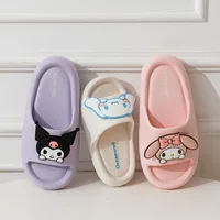 Family Slippers Cute Soft Lightnes Cloud Like In Door Slides Kuromi My Melody Pochacco Sweet Shoes For Kids EVA 2