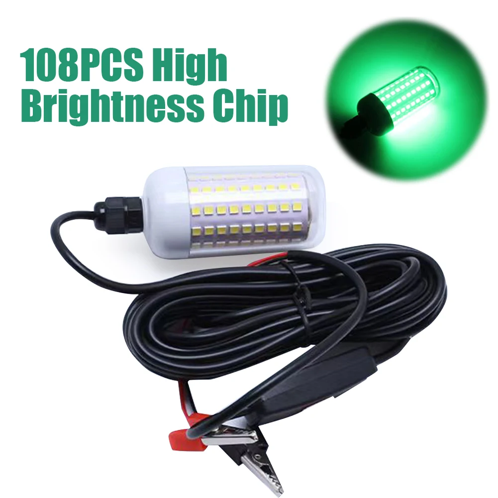 12V LED 낚시 트랩 라이트 IP68 방수 물고기 수집 램프 야간 낚시를 위한 부식 방지 100W 조명 액세서리