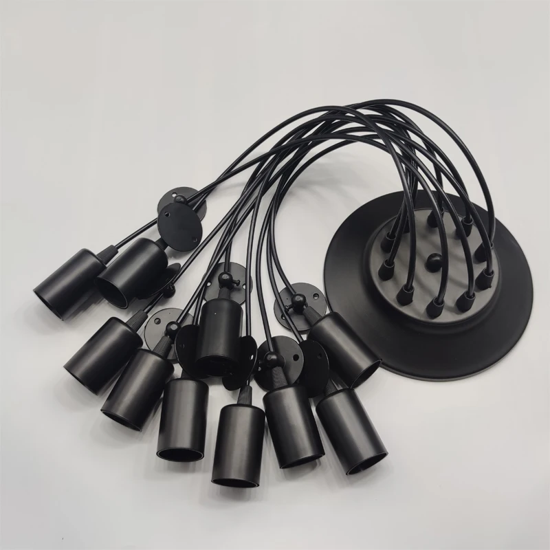 Retro Pendant Lamp DIY Multiple Lamp Base E27 Black Cable 0.75mm Industrial Hanging Lamps Cafe Bar Spider Pendant Lights pendant lights pendant lamp chandelier lighting vintage pendant lights