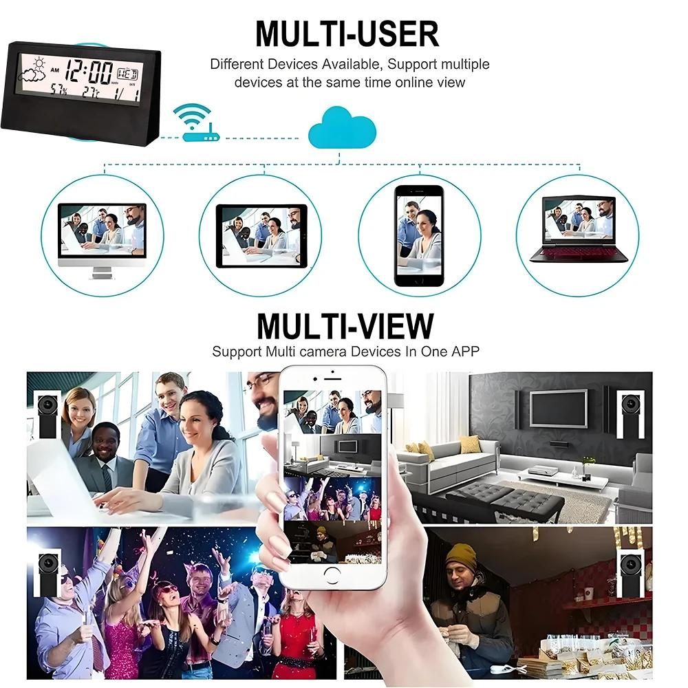 HD 4K mini WiFi camera, improved clarity, supports motion detection, remote viewing, wireless home nanny style camera 2