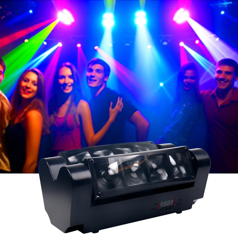 

Stage Equipment Mini 8x3w RGBW LED 4in1 Beam Moving Head Lights DMX Control for DJ Disco Dance Wedding