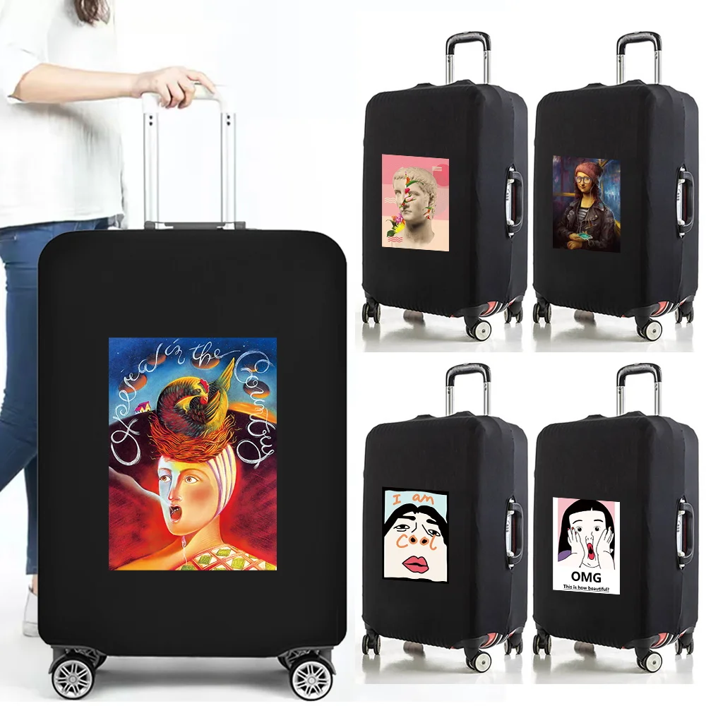 

Luggage Cover Suitcase Protector Thicken Elasticity Dust Cover Anti-Scratch Funny Print for 18-32Inch Trolley Travel Accessories