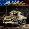 Henglong 3898-1 M4A3 Main Battle Tank 1/16 RC Model US Sherman Battle Metal Tracks Military Remote Control Toys Car 1