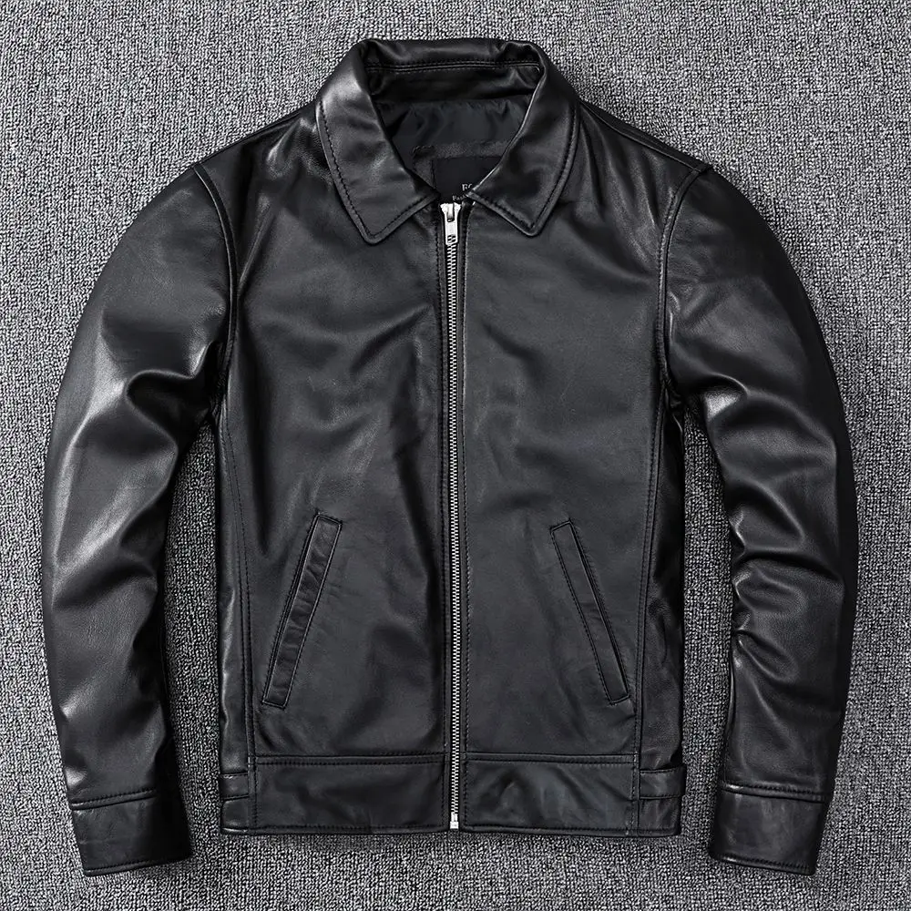 

2023 Vintage Motorcycle Jackets Men Leather Jacket 100% Genuine Cowhide Leather Coat Male Biker Clothing Autumn Asian Size
