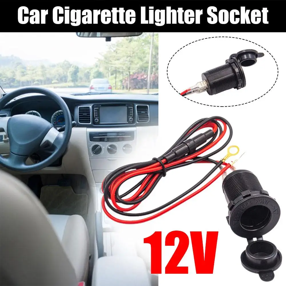 

12V Car Cigarette Lighter Socket Waterproof Car Boat Handlebar Sockets Cigarette Plug Motorcycle Outlet Lighter Adapter Pow W8H6