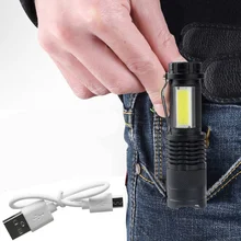 

Ultra Bright Mini Flashlights 300 Lumens Portable Small LED Lantern Adjustable Focus COB torch for Camping Emergency Torch Lamp
