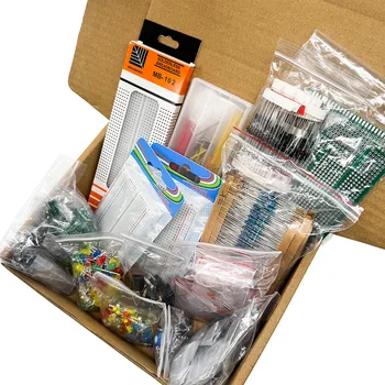2110PCS Kit di componenti elettronici Ultimate Edition Vari condensatori comuni Resistori T0-92 LED PCB Board DIP-IC Breadboard