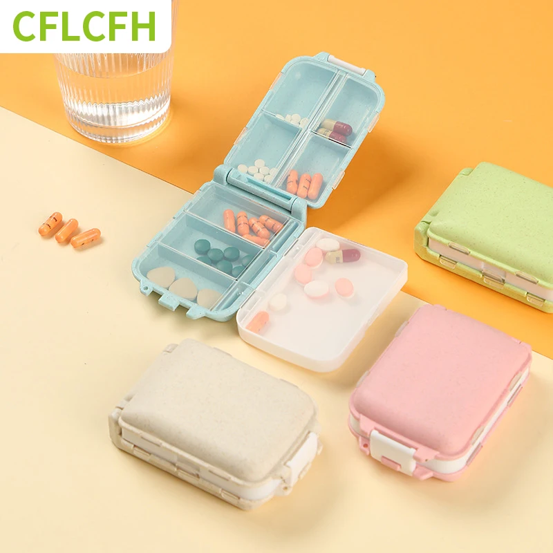 

Компактный портативный контейнер для таблеток, органайзер для таблеток, 7-дневный диспенсер для лекарств, 3-х слойный дорожный контейнер для таблеток с 8 отделениями