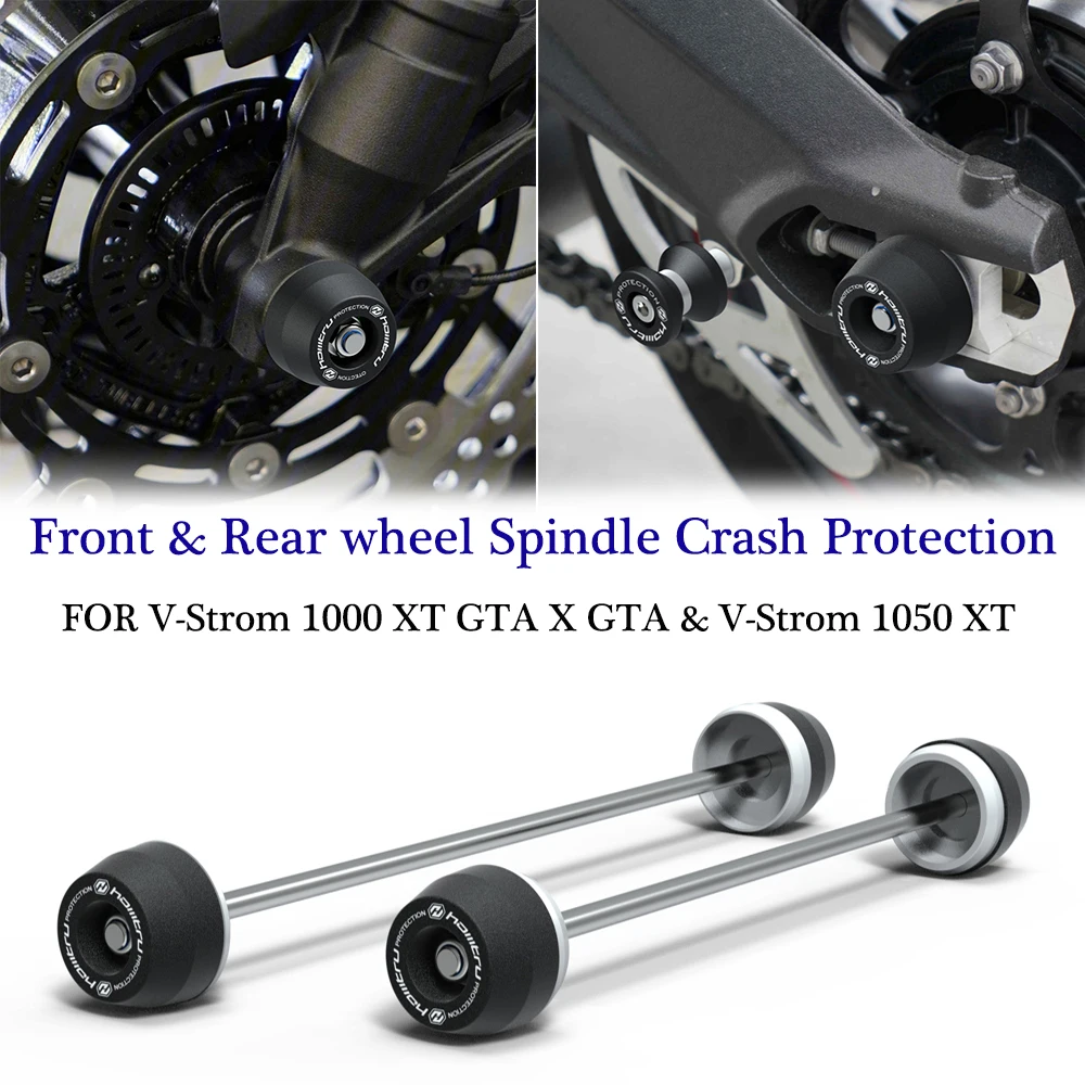 Kit Protezione Crash Mandrino Ruota Anteriore E Posteriore Moto Per Suzuki V-Strom 1000 Xt Gta X Gta & V-Strom 1050 Xt 2014-2023