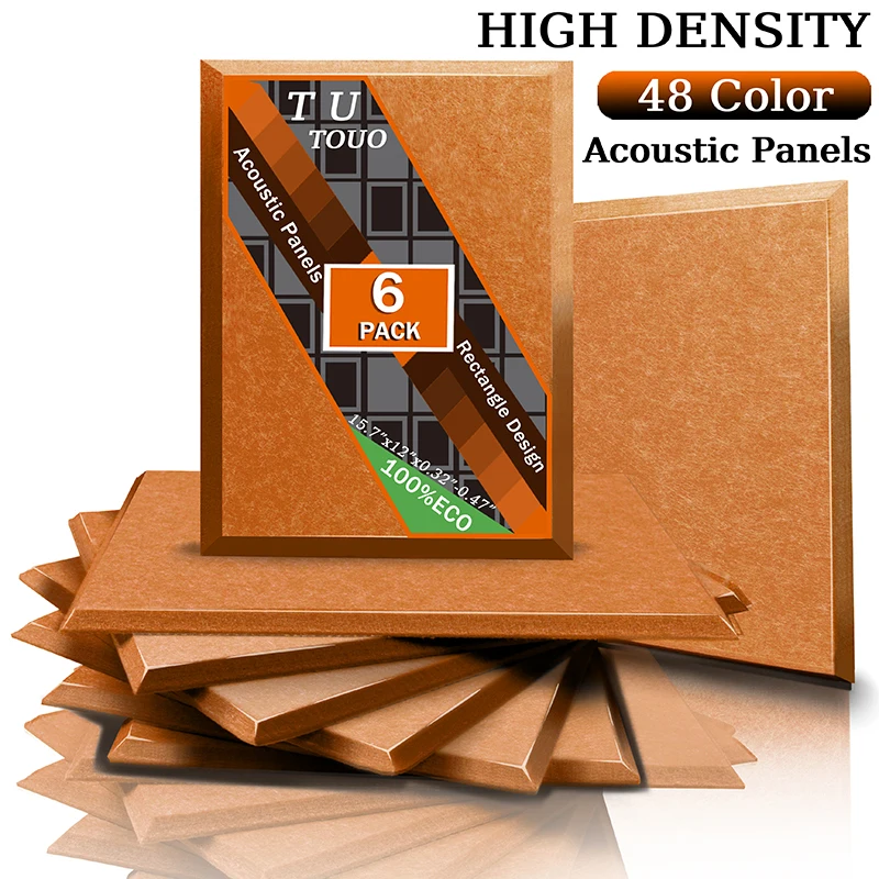 

TOUO Acoust Insulation Absorcion Panel 6 Pcs For Home Music Studio Soundproof Wall Panels Absorbing Material Door Seal Strip